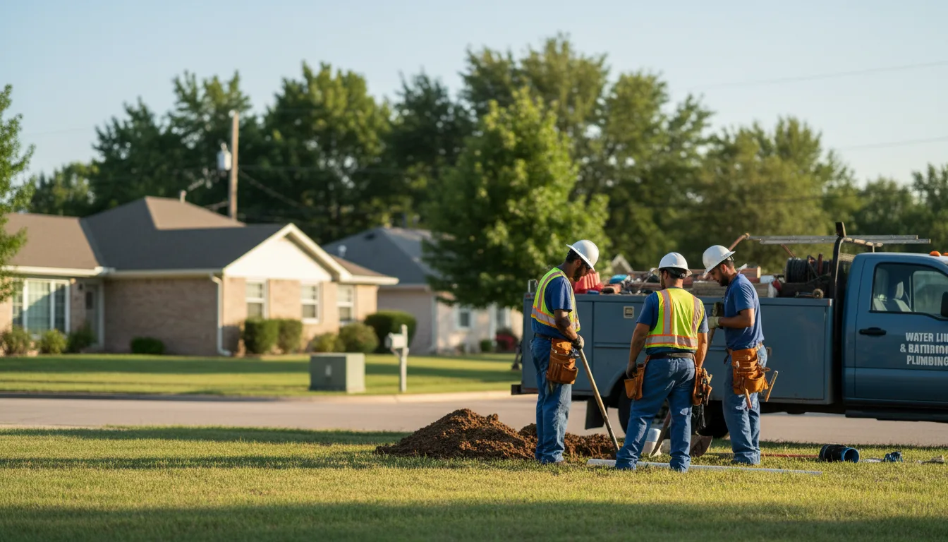 Residential water line and bathroom plumbing service in Marietta, GA